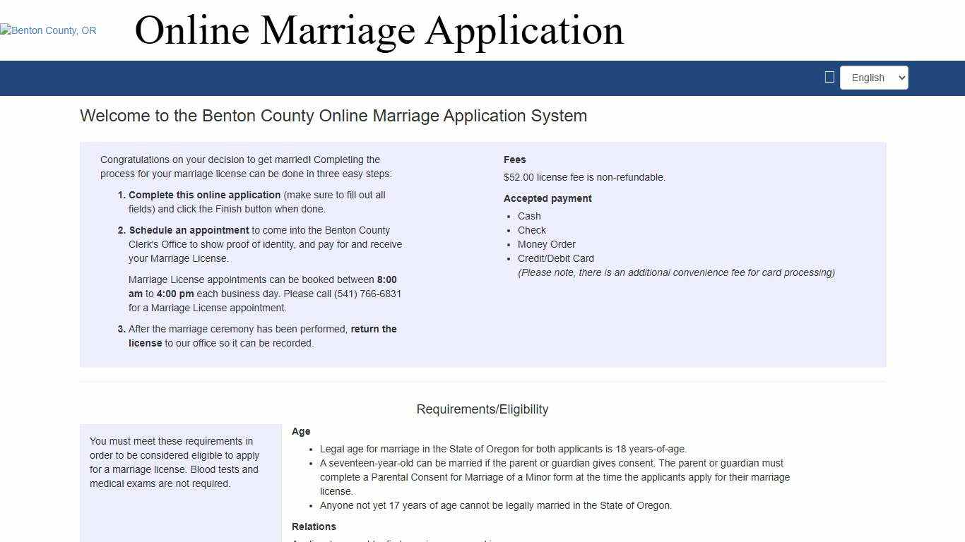 Online Marriage Application